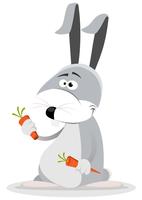 Karikatur-Kaninchen, das Karotte isst vektor