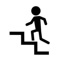 Person gehen oben ein Treppe Schritte Silhouette Symbol. Vektor. vektor