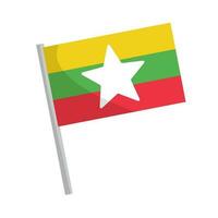 myanmar flagga ikon med Pol. vektor. vektor