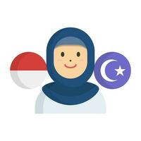 indonesisch Muslim Frauen Symbol. Vektor. vektor