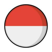 platt design runda indonesiska flagga ikon. vektor. vektor