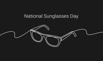 National Sonnenbrille Tag. Sonnenbrille kontinuierlich Linie Vektor Banner