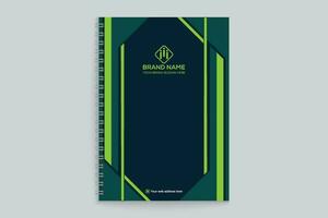 korporativ Grün Farbe Notizbuch Startseite Design vektor