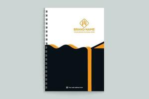 Orange und schwarz Farbe Notizbuch Startseite Design vektor