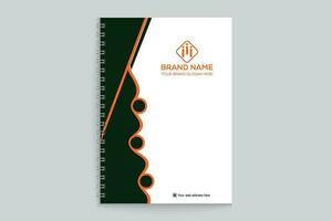 Orange und schwarz Farbe Notizbuch Startseite Design vektor