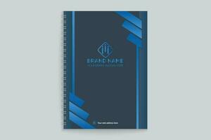 blå elegant företags- anteckningsbok omslag design vektor