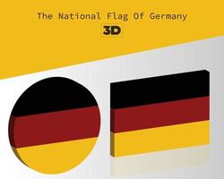 die nationale 3d-flagge von deutschland vektordesign vektor