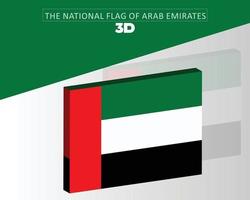 die nationale 3D-Flagge der arabischen Emirate Vektordesign vektor