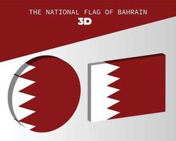 die nationale 3D-Flagge von Bahrain-Vektordesign vektor