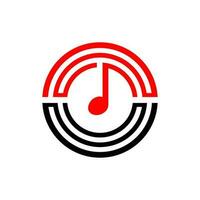 musik tona logotyp i cirkel design vektor