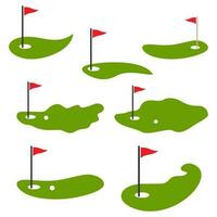 uppsättning av golf flagga logotyp mall. vektor illustration ikon design