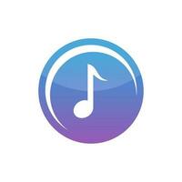 Musik- Ton Logo im Kreis gestalten lila Farbe Design vektor