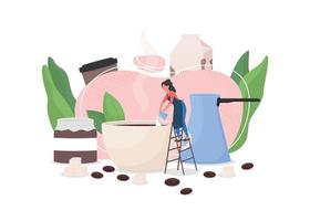 barista platt koncept vektorillustration vektor