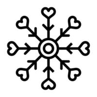 Liebe Schneeflocke Vektor Symbol