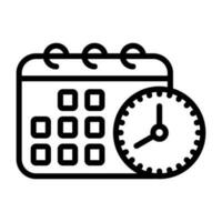 Kalender mit Uhrenvektorsymbol vektor