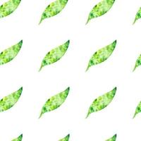 Vektor bunte nahtlose Muster oder Hintergrund mit grünen Blättern auf weißem Hintergrund. kann für Web, Print, Tapeten, Frühlingssommermode, Stoff, Textil, Kartenhintergrund verwendet werden.
