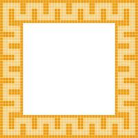 Orange Fliese rahmen, Mosaik Fliese rahmen, Fliese rahmen, nahtlos Muster, Mosaik nahtlos Muster, Mosaik Fliesen Textur oder Hintergrund. Badezimmer Mauer Fliesen, Fußboden Fliesen mit schön Muster vektor