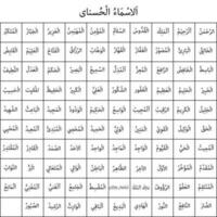 99 namn av allah i arabic.al asma ul husna vektor