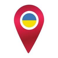 destination stift ikon med ukraina flagga.plats röd Karta markör vektor