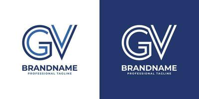 Brief gv Linie Monogramm Logo, geeignet zum Geschäft mit gv oder vg Initialen. vektor