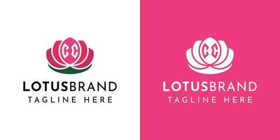 brev cc lotus logotyp uppsättning, lämplig för några företag relaterad till lotus blommor med cc initialer. vektor