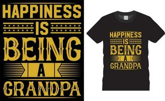 Lycklig farföräldrar dag typografi t skjorta design vektor skriva ut mall.lycka är varelse en morfar