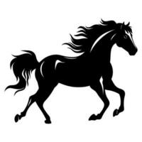 häst svart silhuett med negativ Plats vektor