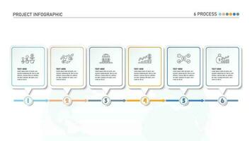 Infografik Prozess Design mit Symbole und 6 Optionen oder Schritte. vektor