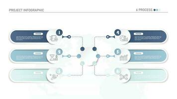 Infografik Prozess Design mit Symbole und 6 Optionen oder Schritte. vektor