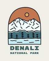 denali National Park Design Vektor Illustration zum Abzeichen, Aufkleber, t Hemd Kleidung, usw