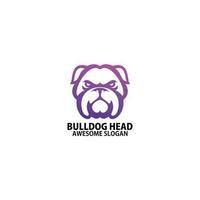 Bulldogge Kopf Logo Design Gradient Linie Kunst vektor