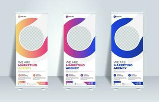 kreativ korporativ Geschäft Marketing rollen oben Banner Stand Vorlage Design vektor