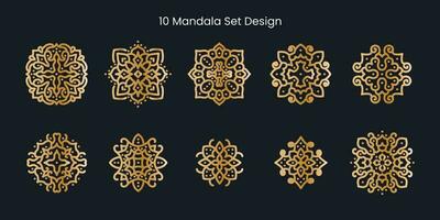 golden Mandala Vektor gestalten einstellen Design Vorlage