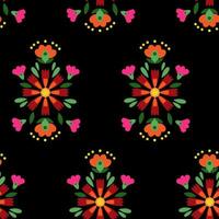 nahtlos Muster von Mexikaner ethnisch Stickerei auf ein schwarz Hintergrund vektor