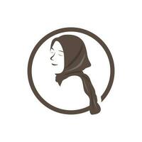 Hijab Logo, islamisch Frauen Mode einfach Design, Muslim Kleidung Vektor, Symbol, Symbol, Illustration vektor