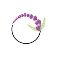 lavendel- logotyp, lila växt vektor, trädgård design, illustration symbol mall vektor