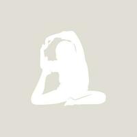 pilates sittande pose logotyp ikon symbol en lugnande yogaövning som rör hela kroppen vektor