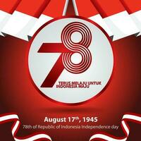 indonesien oberoende dag 17 augusti begrepp illustration.78 år indonesien oberoende dag vektor