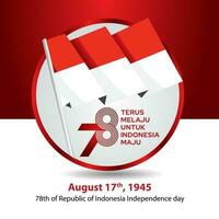indonesien oberoende dag 17 augusti begrepp illustration.78 år indonesien oberoende dag vektor