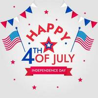 Lycklig 4:e av juli oberoende dag baner vektor