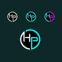 hp trendig brev logotyp design med cirkel vektor