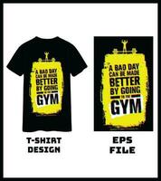 bodybuilding t skjorta design. Gym vektor