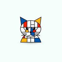 abstrakt katt maskot samling - geometrisk stil logotyp för konst och varumärke. vektor logotyp.