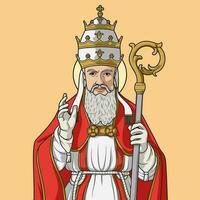 Heilige Gregory das großartig Papst farbig Vektor Illustration