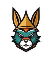 ein ikonisch und erkennbar Hase Maskottchen Logo Vektor Clip Kunst Illustration, Darstellen Beweglichkeit und Schnelligkeit, geeignet zum Sport Mannschaft Logos, Maskottchen, und sportlich thematisch Designs