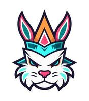 ein ikonisch und erkennbar Hase Maskottchen Logo Vektor Clip Kunst Illustration, Darstellen Beweglichkeit und Schnelligkeit, geeignet zum Sport Mannschaft Logos, Maskottchen, und sportlich thematisch Designs