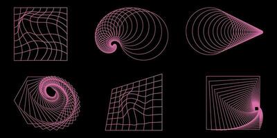form uppsättning y2k stil för baner. y2k estetisk.form uppsättning y2k stil för dekoration.enkel former.form uppsättning y2k stil för poster.trendig 90-tals trendiga geometrisk formulär. vektor