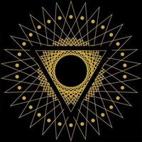 runde kreisförmige ornamentale Mandala Umrisse Polygon Kunst vektor