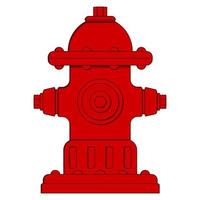 Hydranten-Symbol. Roter Hydrant im flachen Stil. rotes, minimalistisches Symbol auf weißem Hintergrund. Vektor