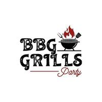 Grill Grill Garten Party Vektor Logo Design Inspiration